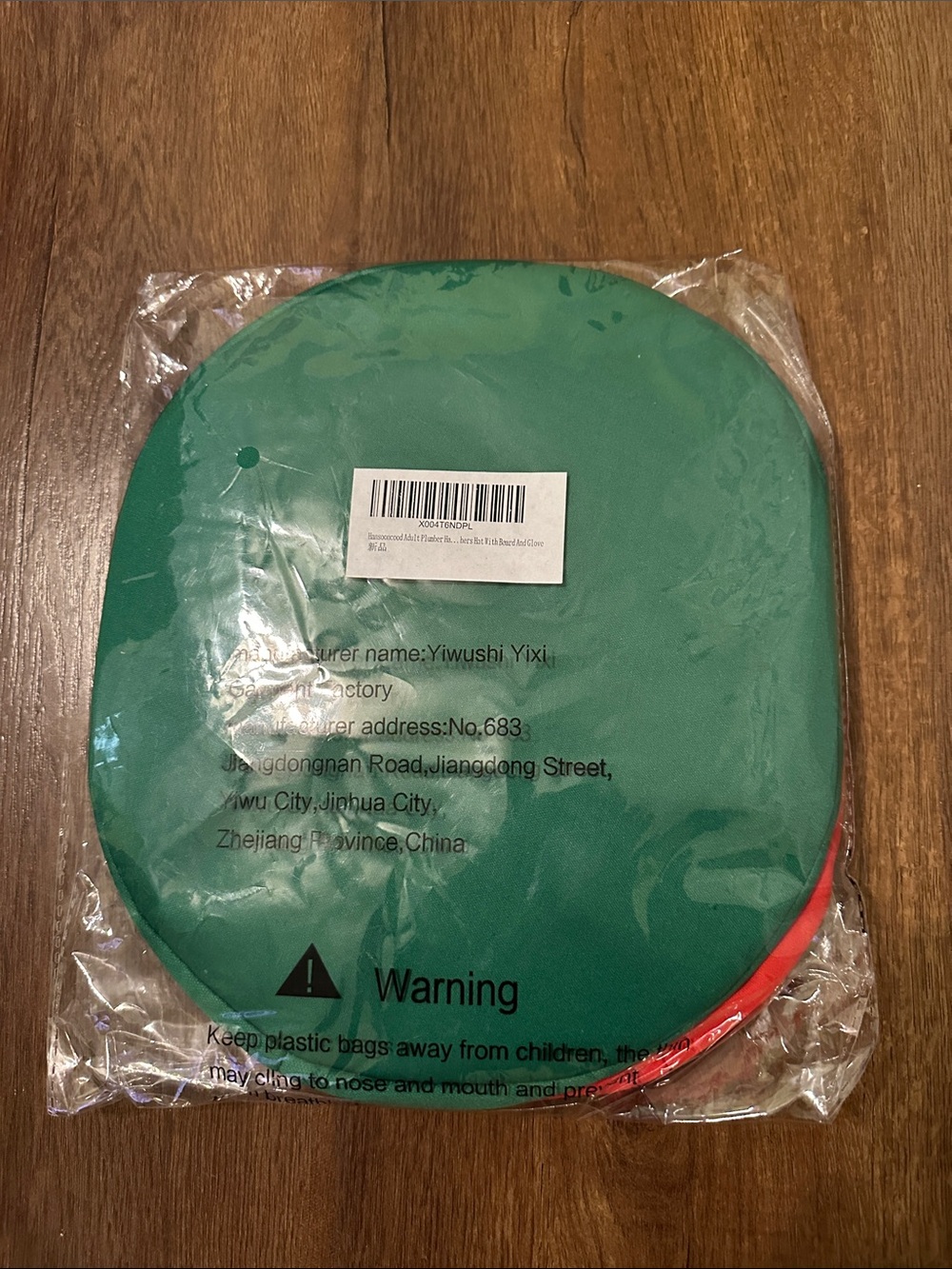 Kid’s Green and Red Plumbers Hat and Glove Costume